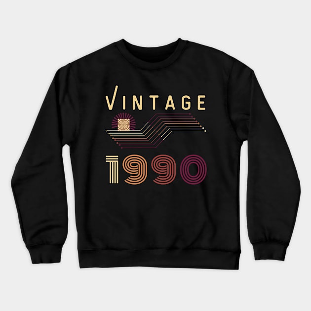 32 Year Old Retro Vintage 1990 Crewneck Sweatshirt by Hohohaxi